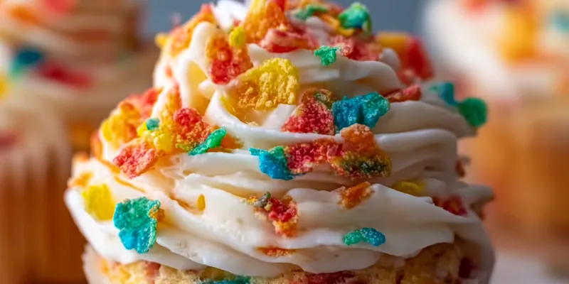 Fruity Pebbles Frosting Cupcakes