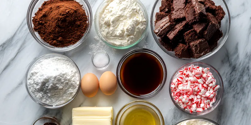 Fudgy Peppermint Brownies with Candy Cane Frosting