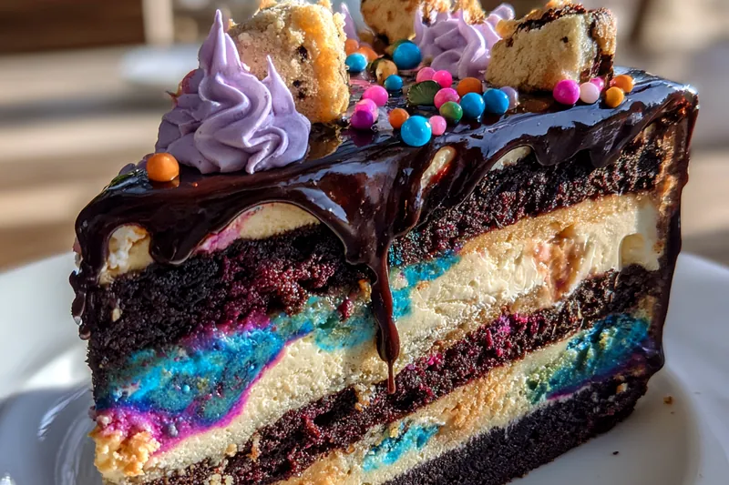 Fresh ingredients for Galaxy Chocolate Layer Cake