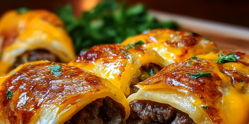 Garlic Butter Beef Cheeseburger Rollups