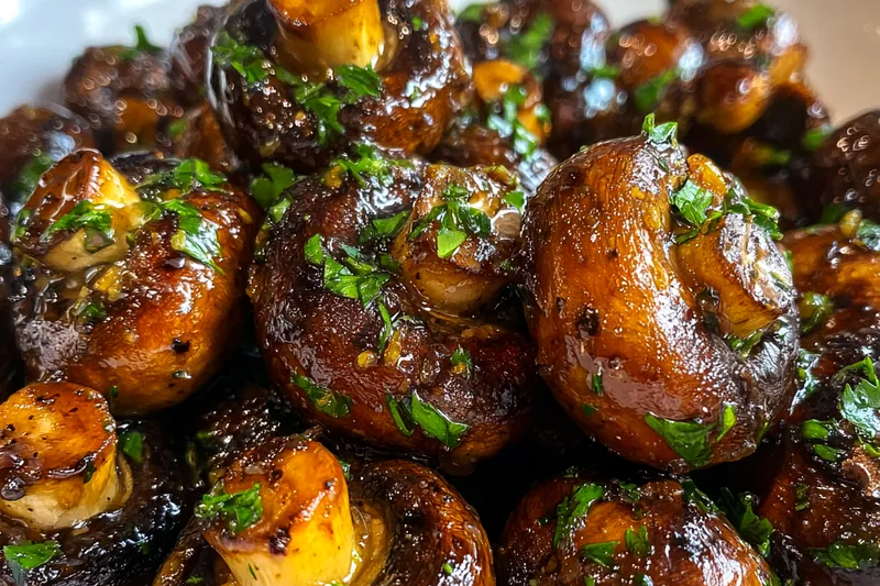 Fresh ingredients for Garlic Butter Mushrooms Delight