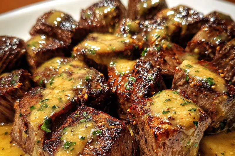 Cooking process for Garlic Butter Steak Bites