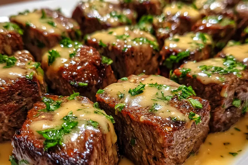 Fresh ingredients for Garlic Butter Steak Bites