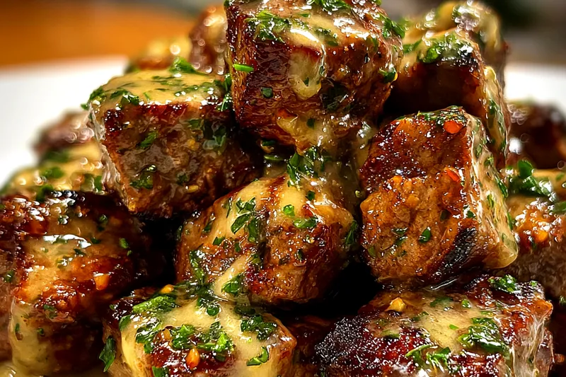 Fresh ingredients for Garlic Herb Butter Steak Bites