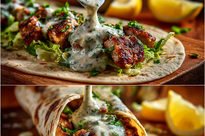 Fresh ingredients for Garlic Herb Grilled Wrap