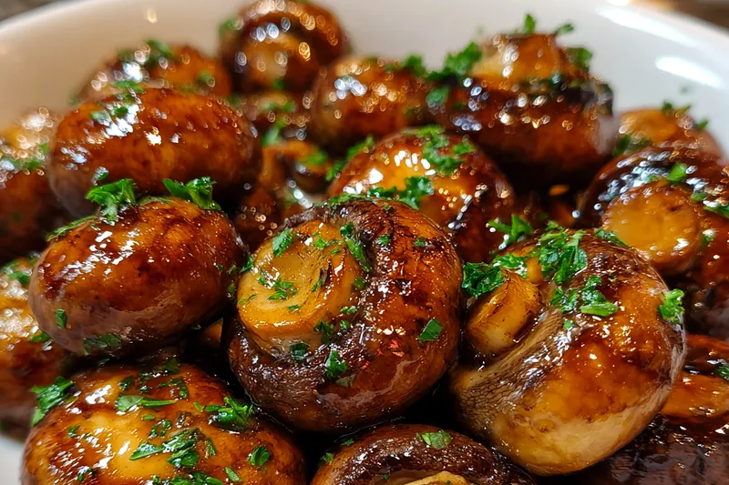 Fresh ingredients for Glazed Roasted Mushrooms Delight