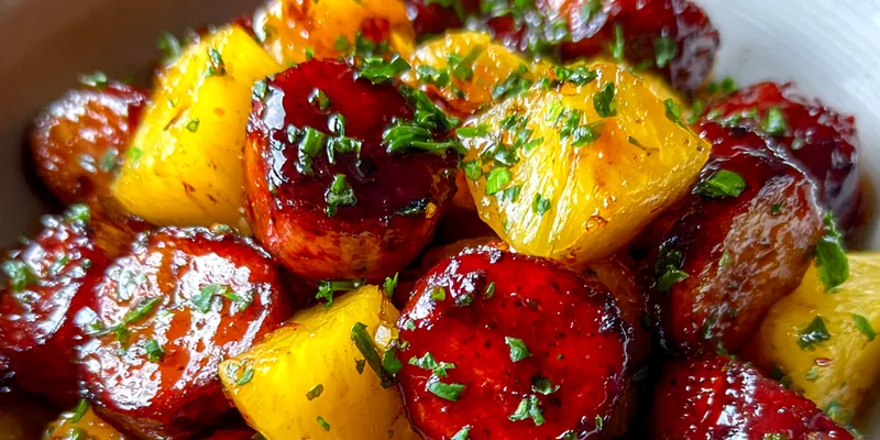 Glazed Sausage and Pineapple Bites