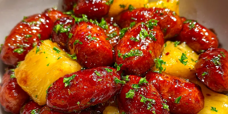Glazed Sausage Pineapple Bites