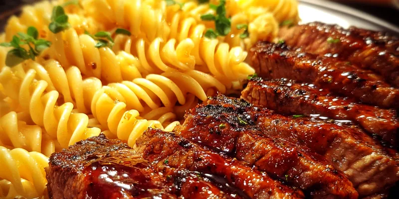Glazed Steak Rotini Delight