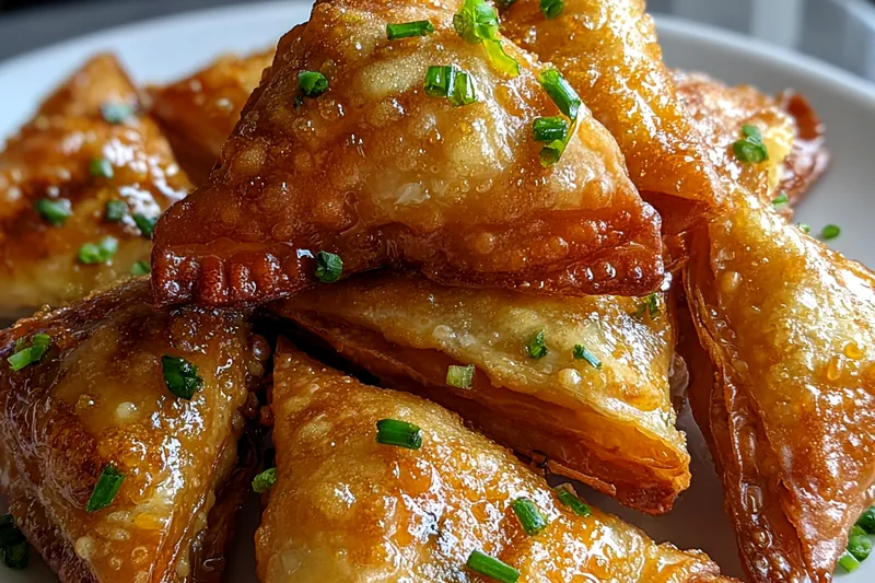 Cooking process for Golden Fried Crab Triangles