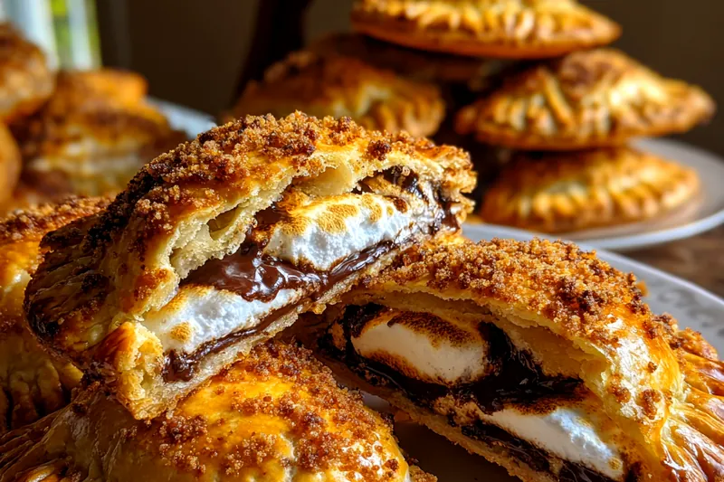 Cooking process for Gooey Chocolate Marshmallow Pies