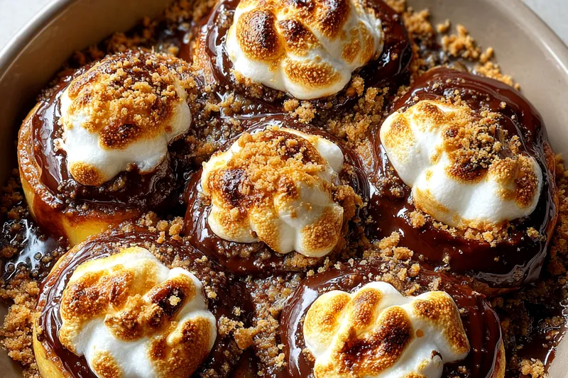 Cooking process for Gooey Chocolate Marshmallow Rolls