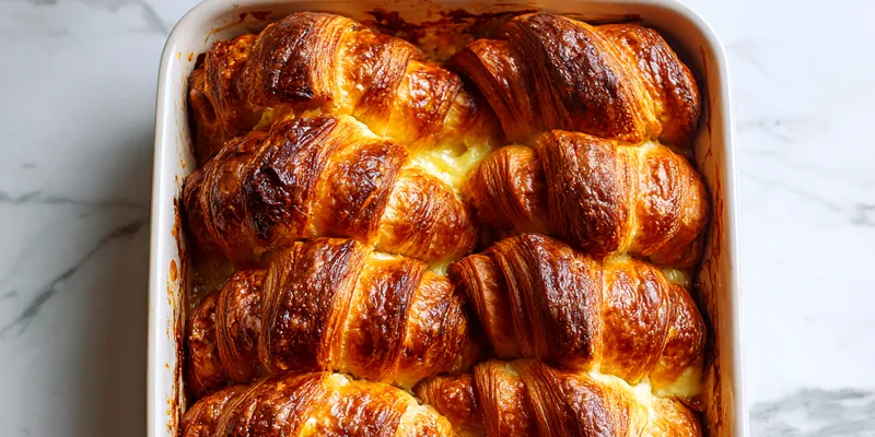 Gooey Croissant Breakfast Bake with Cream Cheese and Berries