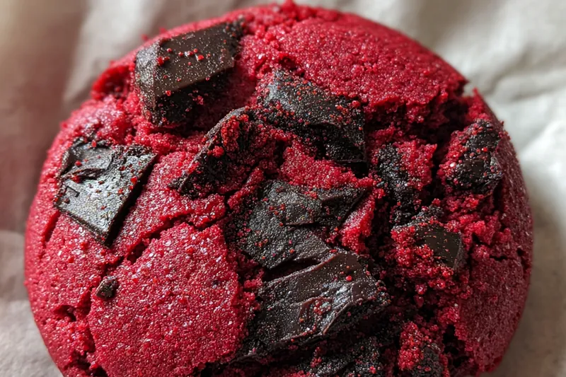 Fresh ingredients for Gooey Red Velvet Cookies