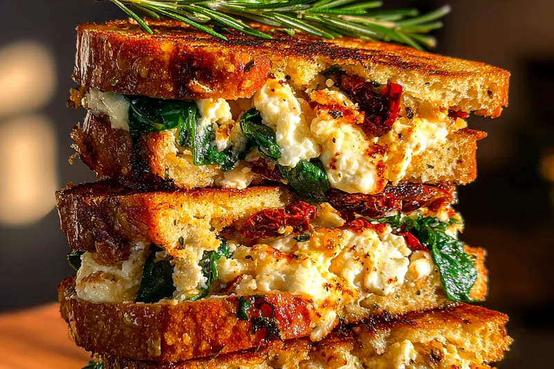 Fresh ingredients for Gourmet Grilled Cheese Delight