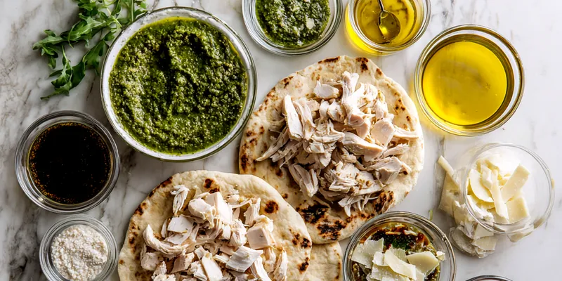 Gourmet Pesto Chicken Pizza with Fresh Mozzarella