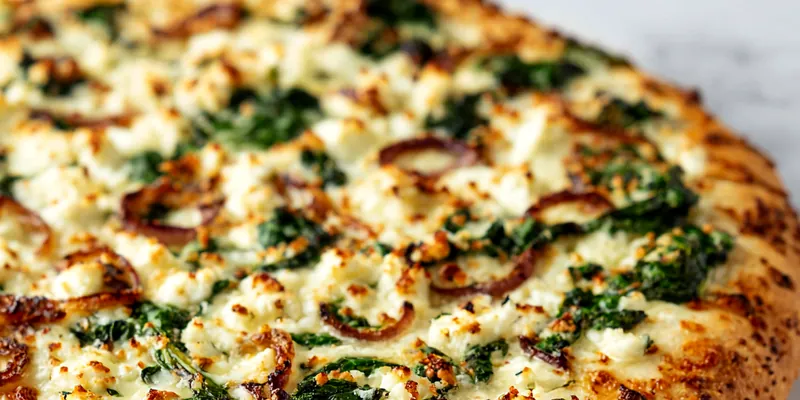 Greek Roasted Garlic Spinach White Pizza Delight