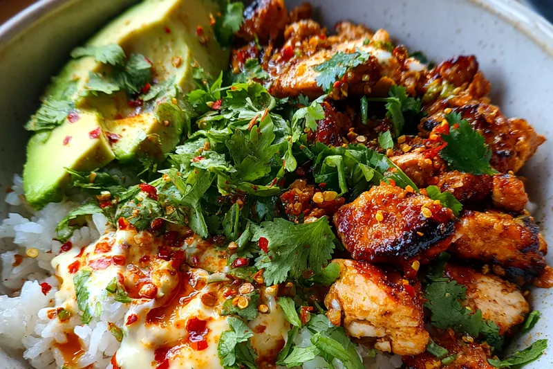 Cooking process for Grilled Avocado Rice Bowl