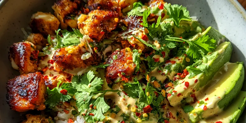 Grilled Avocado Rice Bowl