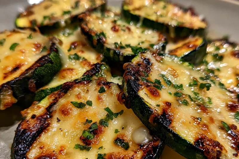 Cooking process for Grilled Cheesy Zucchini Slices