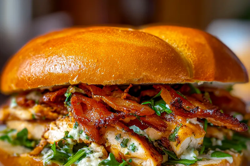 Cooking process for Grilled Chicken Bacon Sandwich