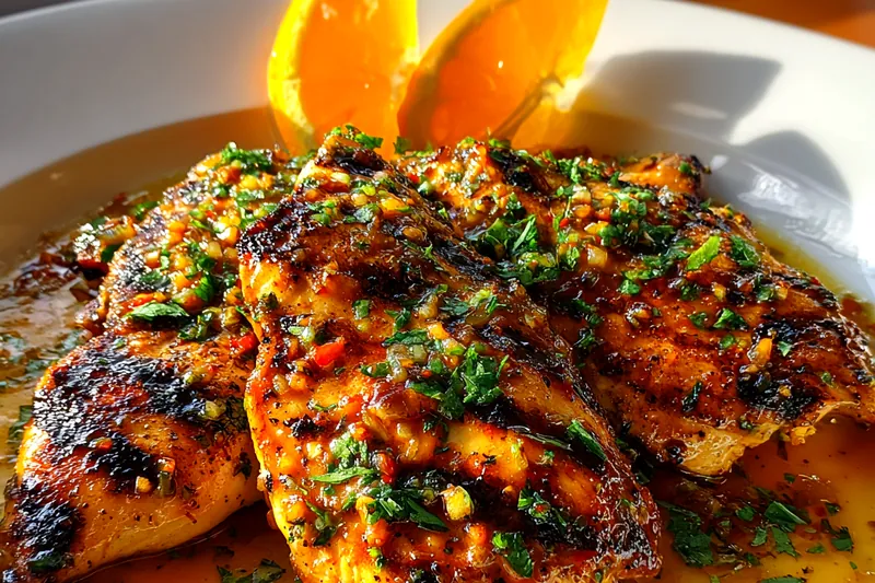 Cooking process for Grilled Citrus Chicken Delight