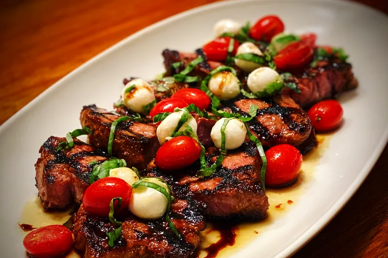 Fresh ingredients for Grilled Steak Caprese Delight