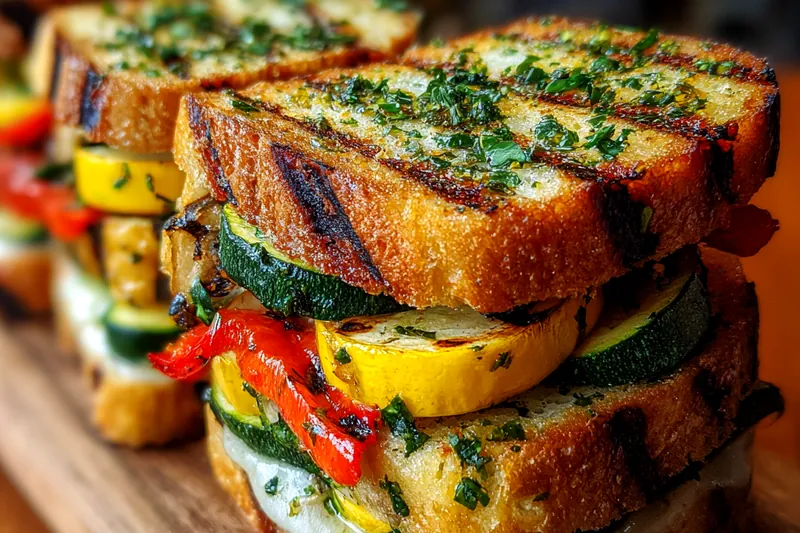 Fresh ingredients for Grilled Veggie Sandwich Delight