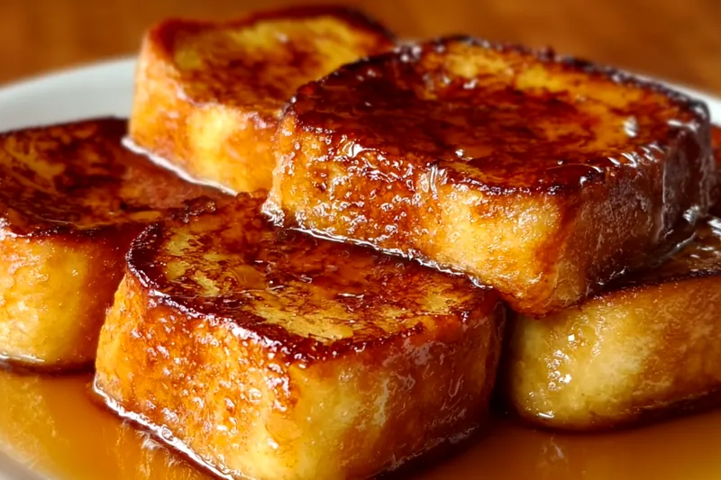 Ingredients for Hawaiian roll French toast including sweet Hawaiian rolls, fresh pineapple, coconut flakes, eggs, and spices arranged on a tropical-themed cutting board