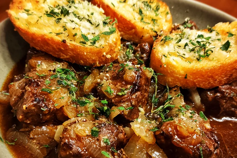 Cooking process for Hearty Beef Onion Stew