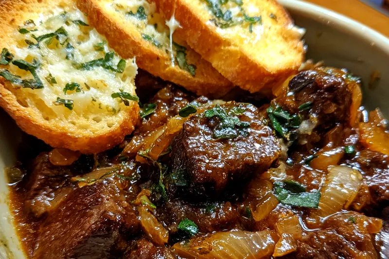 Fresh ingredients for Hearty Beef Onion Stew