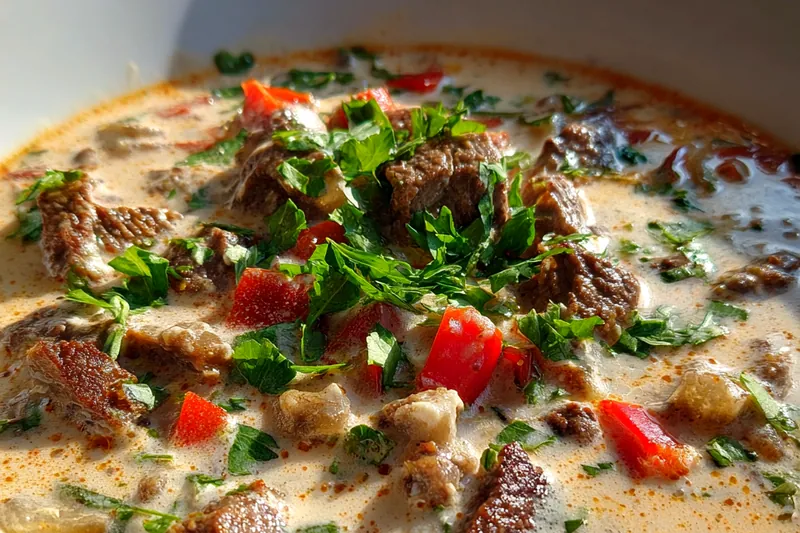 Cooking process for Hearty Philly Steak Soup