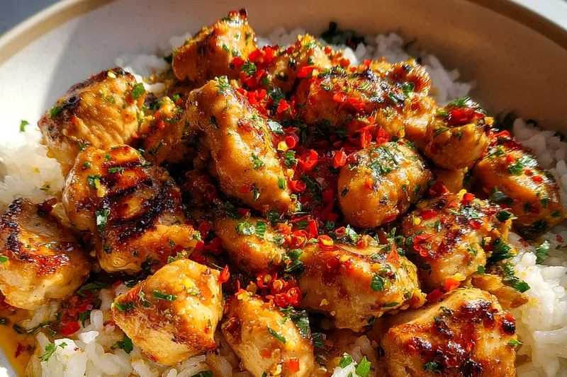 Fresh ingredients for Herb Butter Chicken with Rice