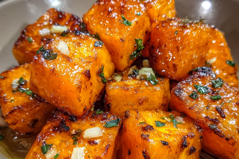 Cooking process for Herb Glazed Sweet Potatoes