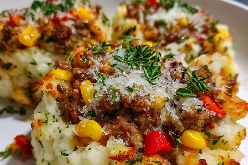 Cooking process for Herb-Stuffed Potato Nests