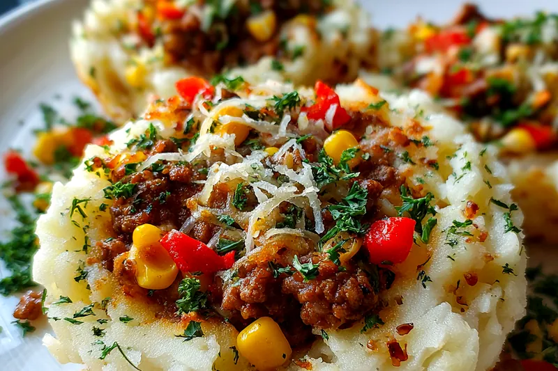 Fresh ingredients for Herb-Stuffed Potato Nests