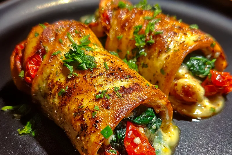 Cooking process for Herbed Chicken Roll-Ups
