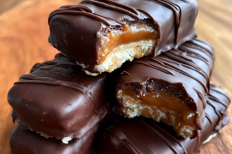 Fresh ingredients for Homemade Chocolate Caramel Bars