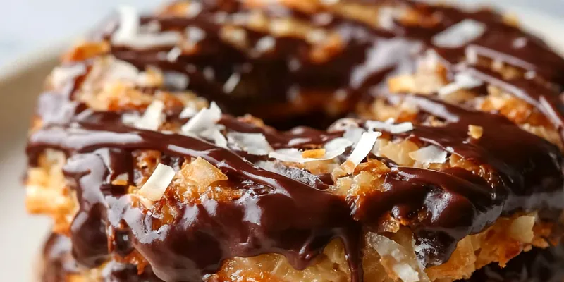 Homemade Samoas Stacked Messily