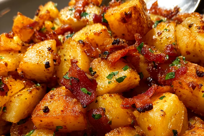 Cooking process for Honey Bacon Roasted Potatoes