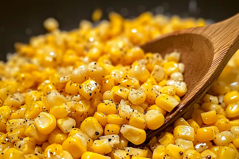 A chef grilling corn on the cob, brushing it with honey butter mixture over a hot flame.