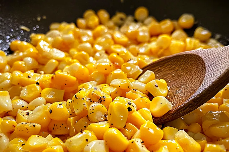 An array of colorful ingredients for Sweet Honey Butter Corn including fresh corn, honey, and butter.