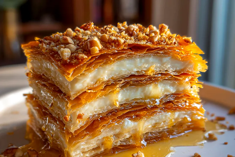 Fresh ingredients for Honey Drizzled Phyllo Stacks