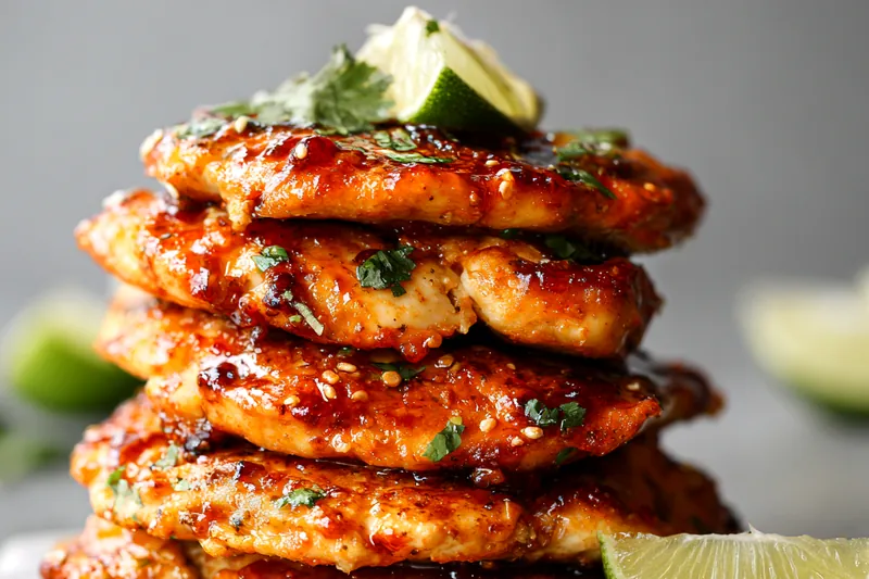 Fresh ingredients for Honey Lime Chicken Stack