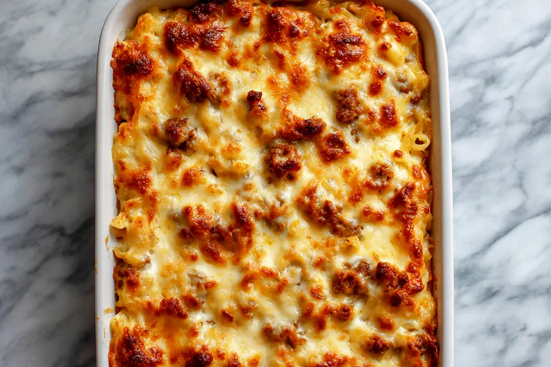 The casserole baking in the oven, bubbling and golden.