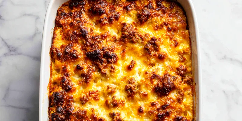 Irresistible Mac and Cheese Meatloaf Casserole