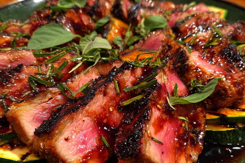 Fresh ingredients for Juicy Balsamic Grilled Steak