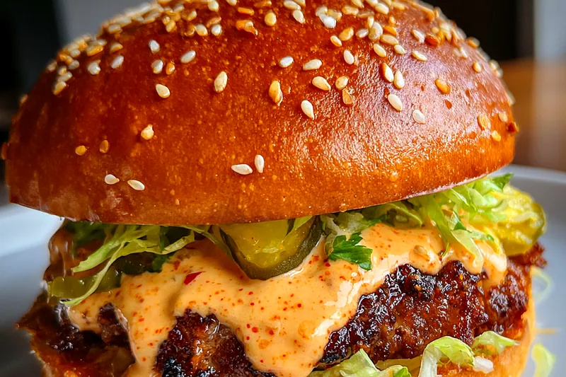 Cooking process for Juicy Grilled Beef Burger