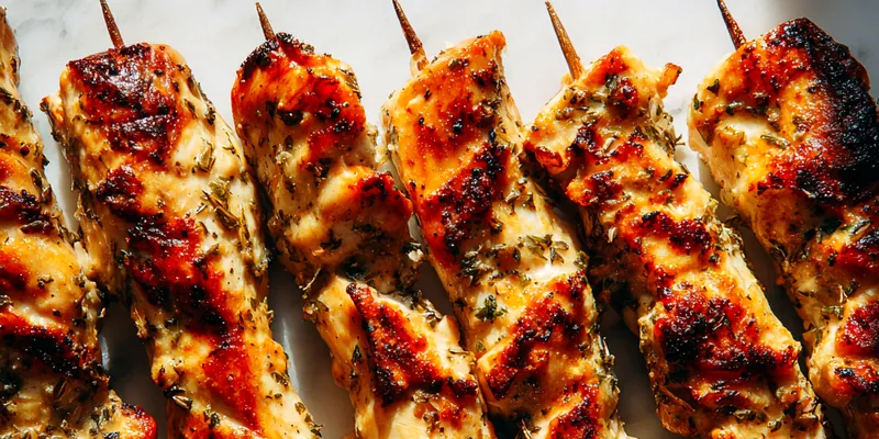 Juicy Ranch Garlic Parmesan Chicken Skewers