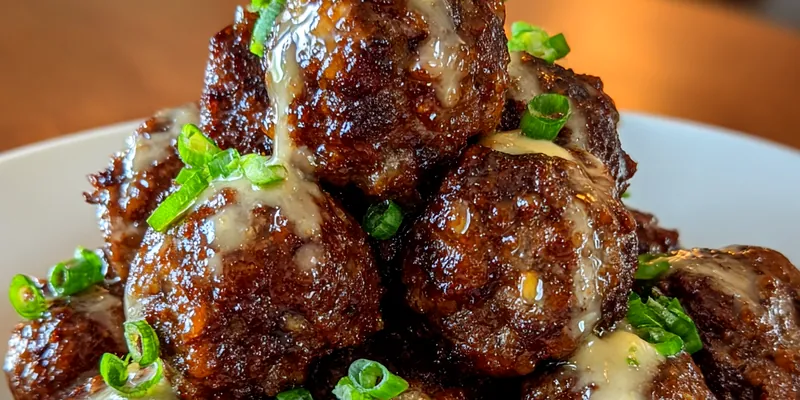Korean BBQ Glazed Meatballs